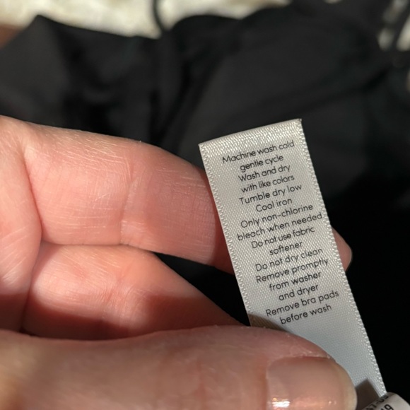 Athleta Essence Black with Metallic Silver Cage Back Sports Bra - Picture 7 of 7